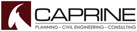 Caprine Logo; Tagline: Planning, Civil Engineering, Consulting